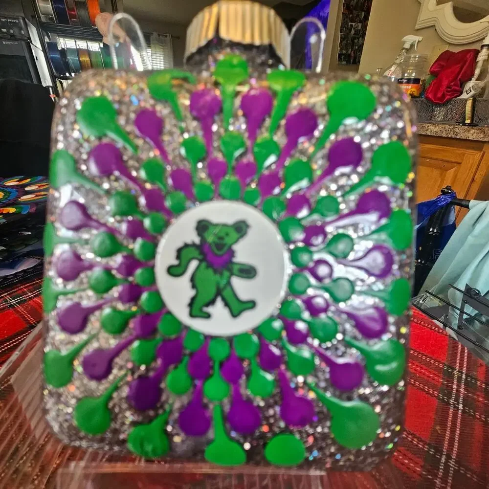 Grateful Dead Green Bear Hand Painted 3 Inch Shatterproof Ornament
